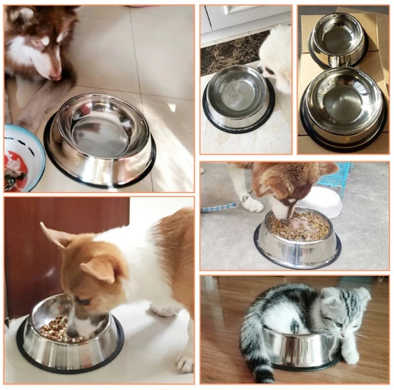 Stainless Steel Non-Slip Bowls — 18/22/26 cm