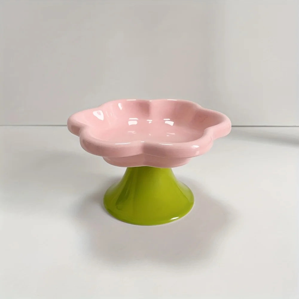 Flower Bowl — Elevated Ceramic Dish for Whisker-Happy Meals