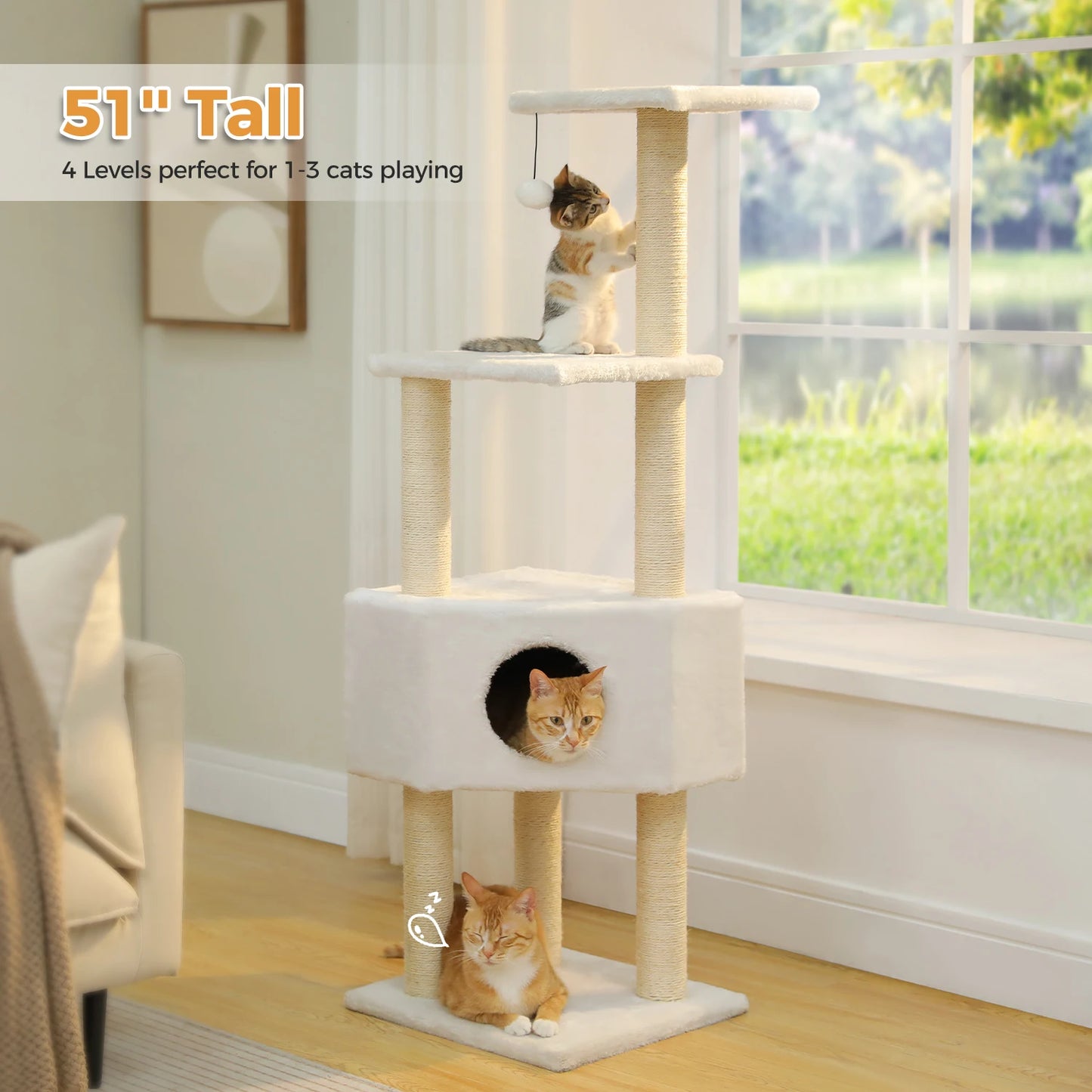 106 cm Cat Tower — Perch, Hammock & Hideout
