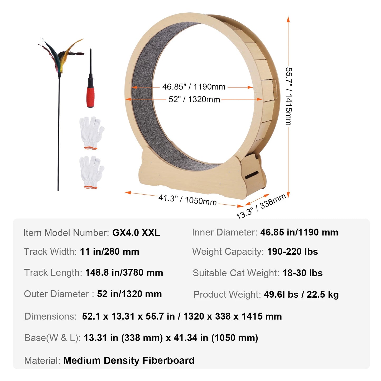 Wooden Cat Exercise Wheel — Indoor Running Track