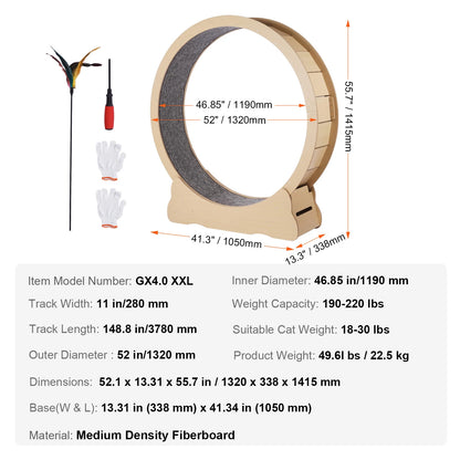 Wooden Cat Exercise Wheel — Indoor Running Track