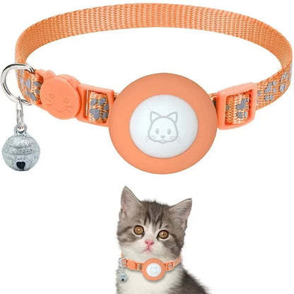 AirTag-Ready Breakaway Cat Collar — Bell & Reflective Trim
