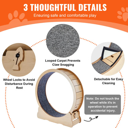 Wooden Cat Exercise Wheel — Indoor Running Track