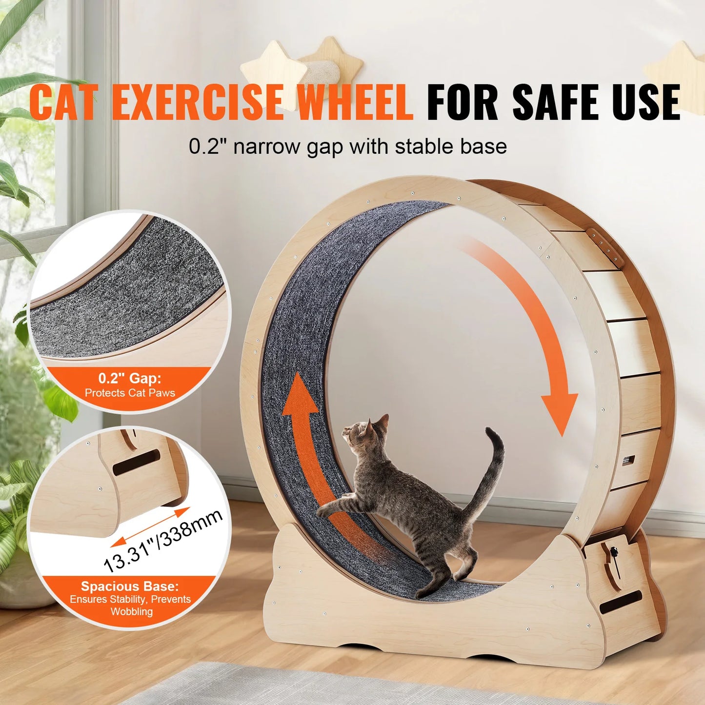 Wooden Cat Exercise Wheel — Indoor Running Track