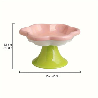 Flower Bowl — Elevated Ceramic Dish for Whisker-Happy Meals