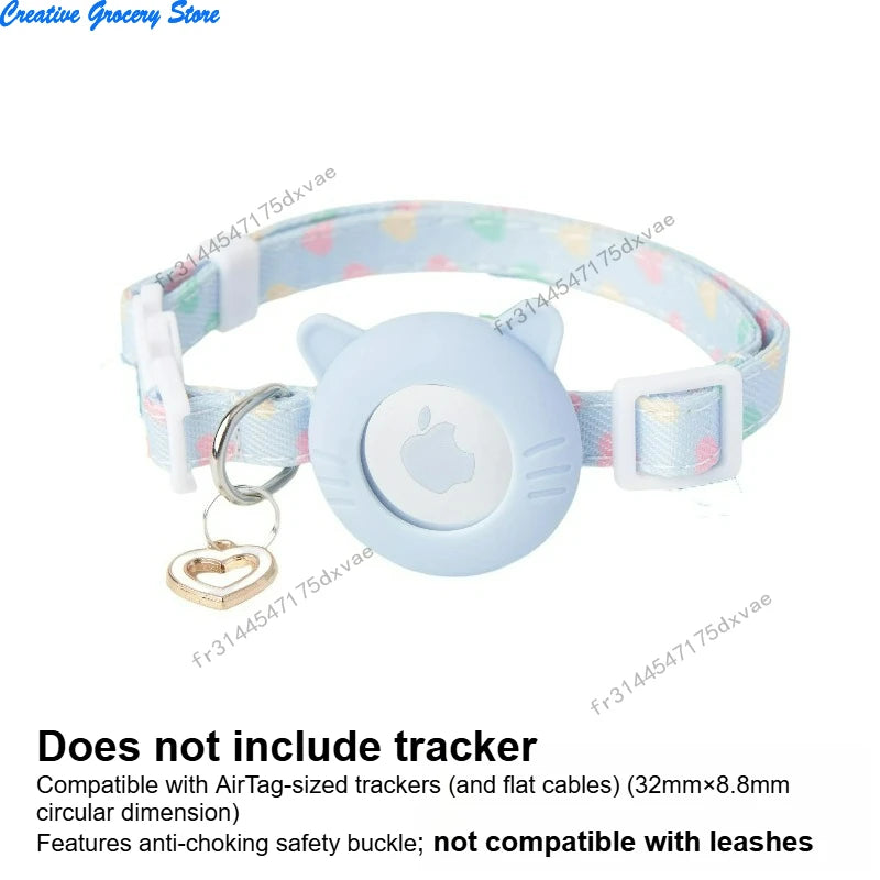 Adjustable AirTag Cat Collar,Pet Tracker Collar for  AirTag,Breakaway Collar with AirTag Case,Cat Collar with GPS Holder,Pet toy