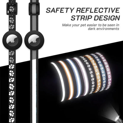 AirTag-Ready Breakaway Cat Collar — Bell & Reflective Trim