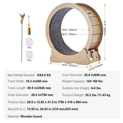 Wooden Cat Exercise Wheel — Indoor Running Track