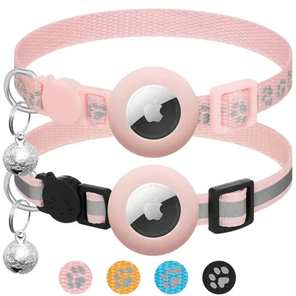 AirTag-Ready Breakaway Cat Collar — Bell & Reflective Trim