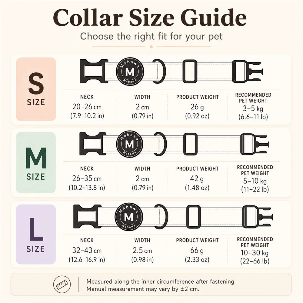 Pastel Silicone Lightweight and Easy To Clean Adjustable Pet Collar Designed for Small Dogs