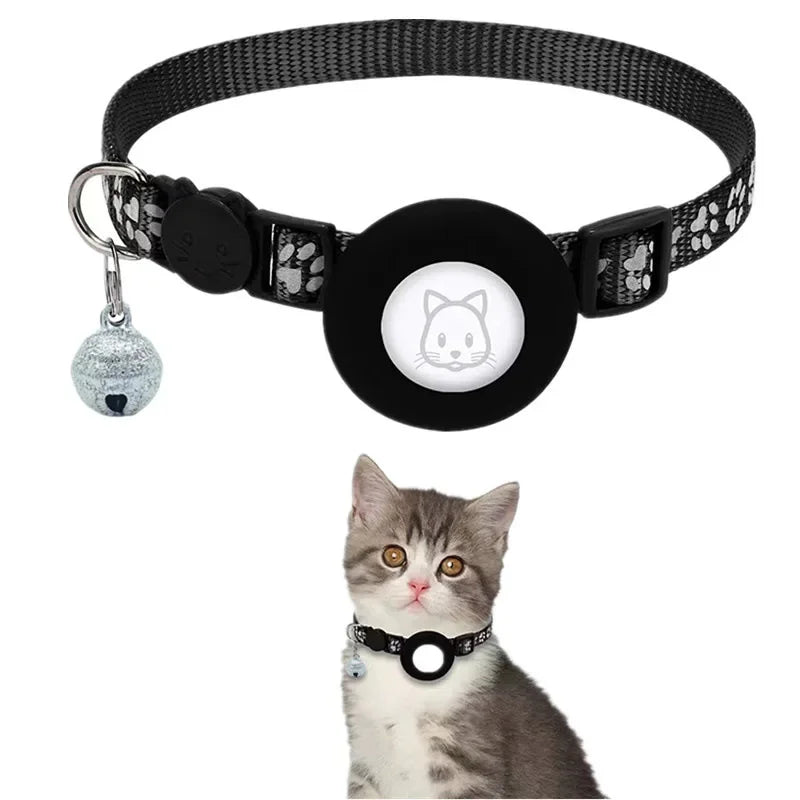 AirTag-Ready Breakaway Cat Collar — Bell & Reflective Trim