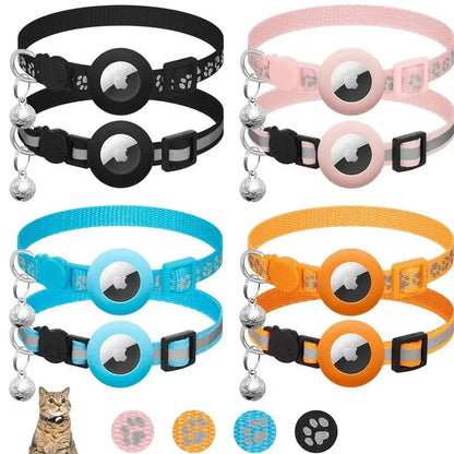 AirTag-Ready Breakaway Cat Collar — Bell & Reflective Trim