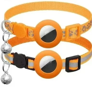 AirTag-Ready Breakaway Cat Collar — Bell & Reflective Trim