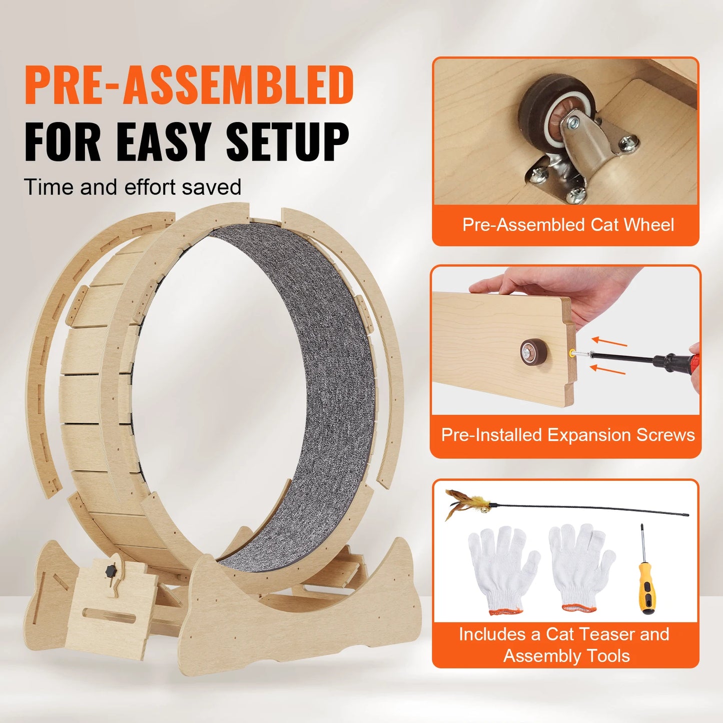 Wooden Cat Exercise Wheel — Indoor Running Track