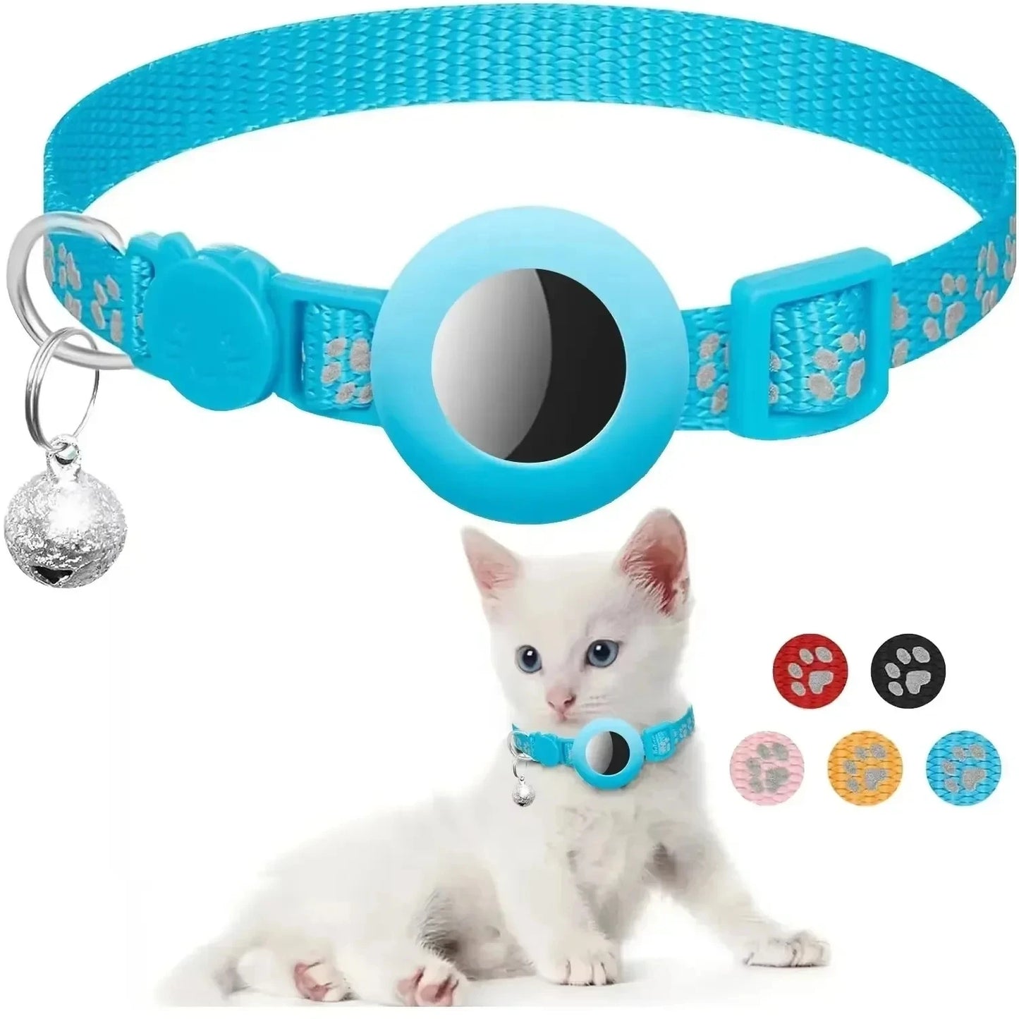 AirTag-Ready Breakaway Cat Collar — Bell & Reflective Trim