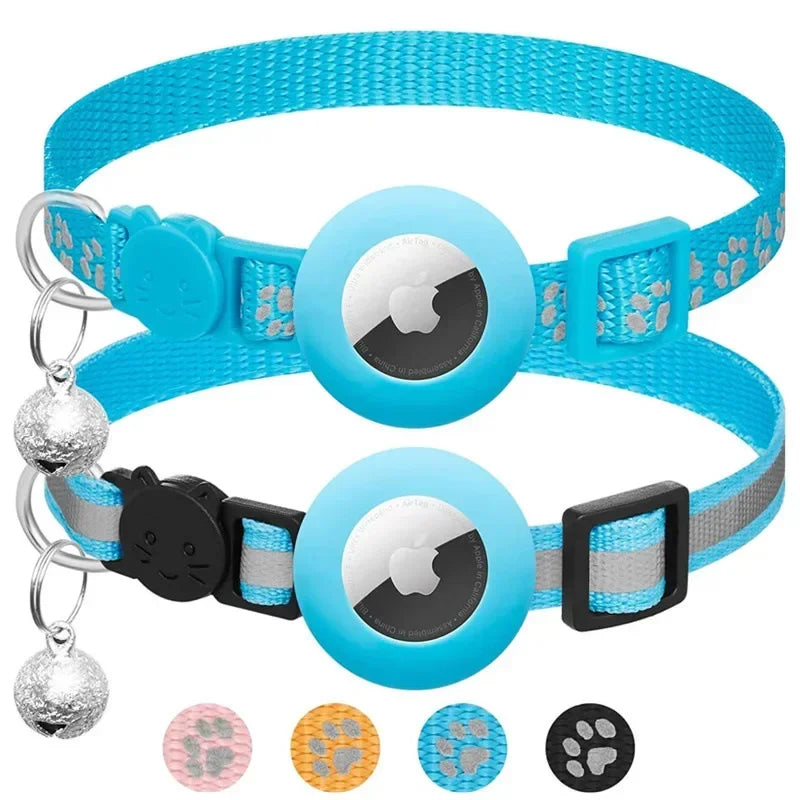 AirTag-Ready Breakaway Cat Collar — Bell & Reflective Trim
