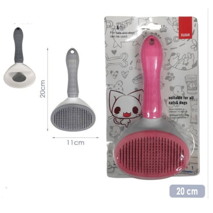 Ergonomic One-Click Grooming Brush — Cats & Dogs