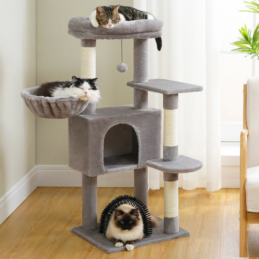 Torre para gatos de 106 cm — Plataforma, hamaca y escondite