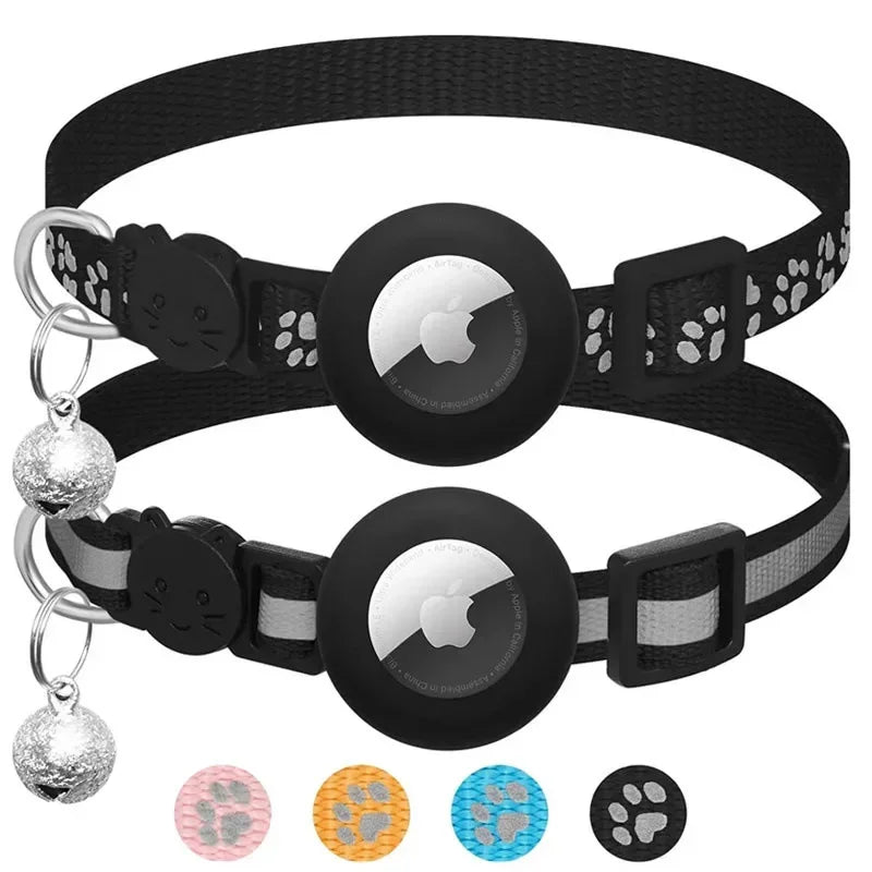 AirTag-Ready Breakaway Cat Collar — Bell & Reflective Trim