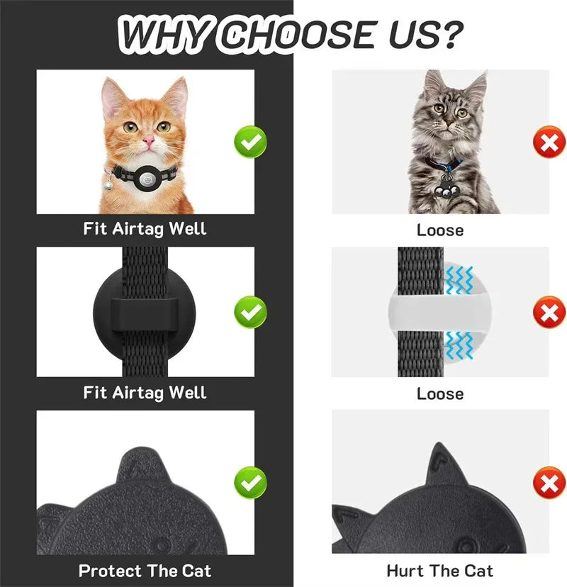 AirTag-Ready Breakaway Cat Collar — Bell & Reflective Trim