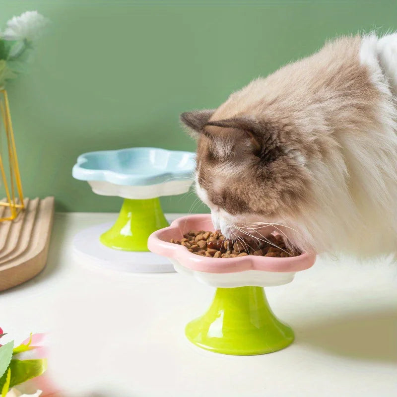 Flower Bowl — Elevated Ceramic Dish for Whisker-Happy Meals